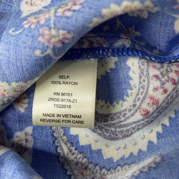 Bebop Blue Paisley Romper Jumper Shortalls Size XL NWT Off Shoulder Shorts - Picture 9 of 10